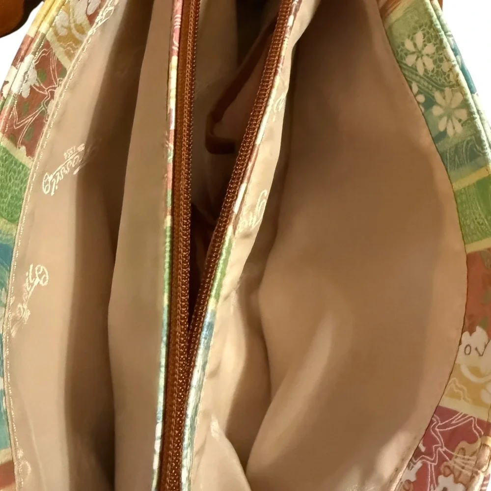 VTG Y2K Fossil Coronado Bohemian Multicolor Patchwork Bag Leather Cottage